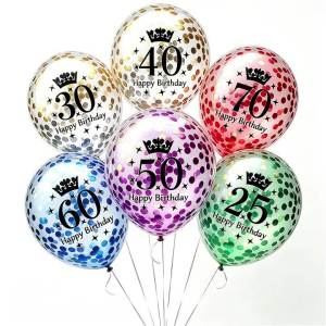 Happy Birthday Number 30/40/50/60/70 Balloons for Birthday Party Decorations Women Men Gold/Black/Red/Pink/Red/Blue/Multicolored