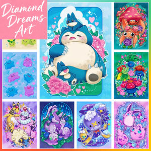 Cute Pokemon Cartoon Snorlax Diamond Painting Crafts Cross Stitch Puzzle Pictures 5D DIY Art Mosaic Home Decoration New Novelty
