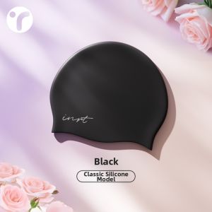 INRT | Comfortable Waterproof Large Fit Swim Cap for Long Hair and Ears