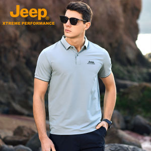 จี๊ป | เสื้อยืดคอโปโล Jeep สำหรับผู้ชาย ทรงหลวม ระบายอากาศได้ดี แขนสั้น ฤดูร้อน 2025 ลำลอง สีพื้น โพลีเอสเตอร์ คอโปโล