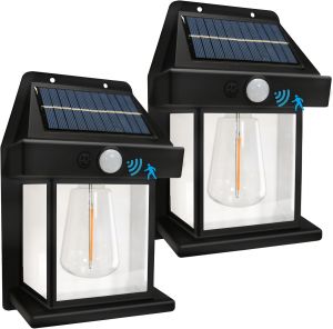 1/2/4 Solar LED Wall Lights IP44 with 3 Mode Button Controls for Outdoor Villa Garden Courtyard Lighting Decoration
