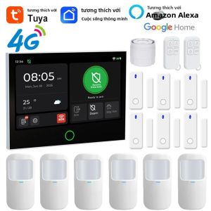 Tuya WiFi 4G Hệ Thống Báo Động An Ninh Nhà Thông Minh Có Thể Điều Chỉnh Âm Lượng Độ Sáng Giám Sát Thời Gian Thực Qua Ứng Dụng Với Cảm Biến Cửa/cửa Sổ