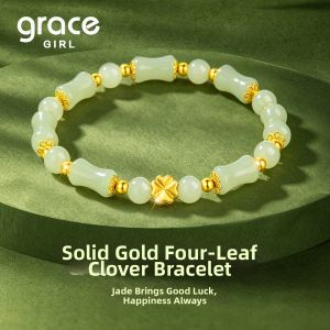 Grace Girl | Four Leaf Clover 24k Gold Bracelet