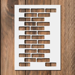 1PC A4 Brick Wall Painting Template DIY Brick Pattern Cutout Drawing Stencil for Journal Scrapbook Card Making