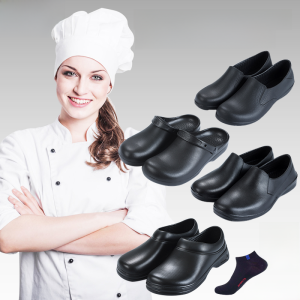 Mens and Womens Chef Shoes Slip Wako Chef Shoes Non Slip Kitchen Shoes Work Shoes Oil-Proof Waterproof and Hard-Wearing Plaid