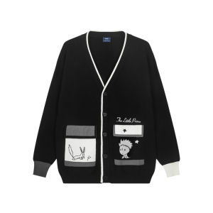 เสื้อสเวตเตอร์ถักเปิดไหล่สำหรับผู้ชาย Bosie ฤดูใบไม้ผลิและฤดูใบไม้ร่วง สไตล์วิทยาลัย เสื้อคลุมคาร์ดิแกนแฟชั่นสำหรับคู่รัก