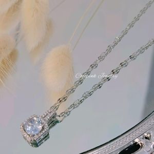 Kalung Titanium Anti Karat Set Liontin Permata Terlaris Cocopink Jewelry