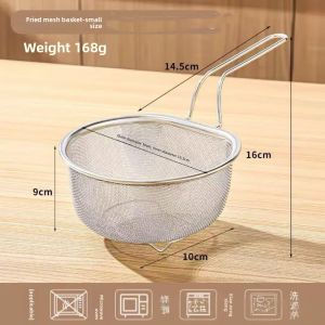 Stainless Steel Kitchen Sieve Pasta Ladle Food Grade Filter Basket Home Use for Cooking And Oil Fried Food