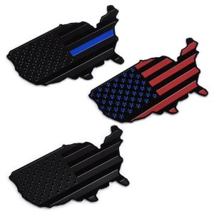 Metal American flag map logo USA flag emblem Car rear trunk badge Motorcycle sticker Decoration for Jeep Ford Chevrolet