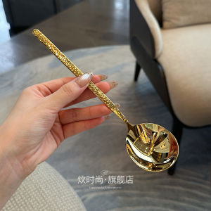 Out of Japan! Japanese Spoon Chopsticks Suit! Hammer Pattern round Head Spoon Flat Chopsticks 304 Stainless Steel Tableware Korean Japanese