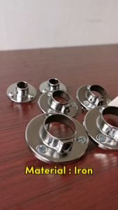 Wardrobe Closet Chrome Plated Round Flange (1PC)