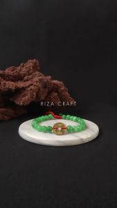 Gelang Koin Uang Cina Kuno Tali Merah & Batu Giok Hijau ASLI