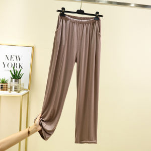Quần Ống Rộng Modal Thường Ngày Cho Nữ Mùa Xuân Hè Thu Mỏng Cỡ Lớn Rộng Rãi Quần Ống Đứng Thẳng