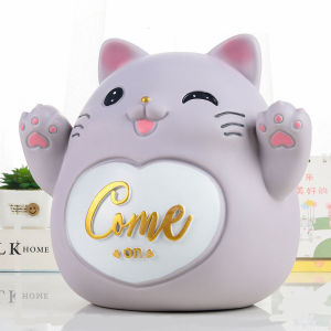 Creative Large Capacity Anti-Fall Cat Shaped Money Box Childrens Birthday Gift Only in Not out Cute Cartoon Design Savings Jar