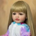 Búp Bê Bé Gái Silicon BZDOLL 55cm, Tóc Vàng Dài, Như Thật, Sơ Sinh, Chất Liệu Vinyl Mềm, Quà Sinh Nhật Cho Bé Gái Từ 14 Tuổi Trở Lên. 