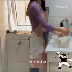 Coffee Cafeteria Chef Aprons Washable Oilproof PVC ApronHang Neck Style Kitchen Accessories 围裙