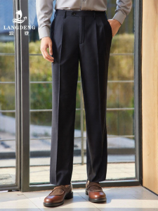 LANGDENG | Easy Care Comfortable Men Pants Spring/Summer Loose Double Pleat