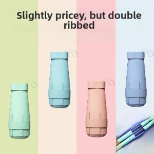 Portable Mini Capsule Sun Umbrella Womens Super UV Protection Foldable Pocket Size Rain And Sun Dual Use Compact Umbrella