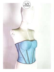 Light Blue Denim Long Corset S.corset