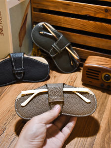 Portable Retro Leather Sunglasses Storage Box Womens Style Eyeglass Bag Protection Cover Zipper Case for Men And Women