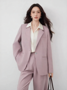 XIANGYING | Light Office Charm Single Button Pink Womens Suit