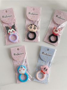 Cute Cartoon U Disc Lanyard Fastened Ring Silicone Ring Mobile Phone Lanyard Anti-Lost Drop Short Rope Keychain Small Pendant Female Mobile Phone Strap Fastened Ring Silicone Ring Pendant Key U Disk Ornaments Female