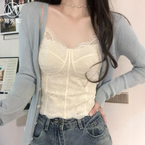 MIANXIANZHI | Ribbon Lace Bustier Top Sleeveless Summer Wear