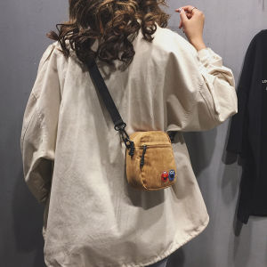 Fashionable Small Crossbody Bag for Women 2024 New Autumn Winter Black Ins Style Popular Handbag Velvet Material Zipper Closure