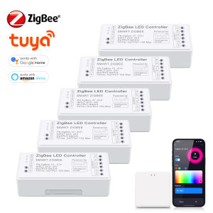 Zigbee 3.0 CCT RGBW LED Strip Tuya RGB Controller WiFi Smart Light Dimmer Switch Dimmable Voice Control DC12V~24V LED Controller