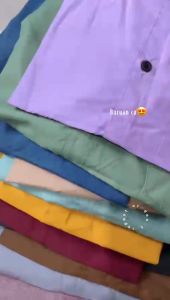 PROMO kemeja pria lengan pendek polos formal casual kerja santai biru wardah