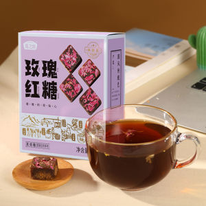 Yan Zhi Fang Cane Sugar Block Ginger Juice Red Sugar Small Package Chinese Herbal Beverage Health Supplement Powder 216g