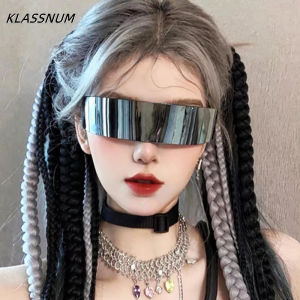 Futuristic Narrow Cyclops Visor Sunglasses Laser Eyeglasses UV400 Personality Mirrored Lens Costume Eyewear Glasses Men Glasses