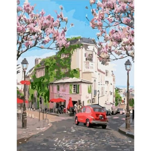 Diy Painting By Numbers Castles Acrylic Paints Gift for Adults Kids Canvas Painting Spring Landscape Artwork Wall Art