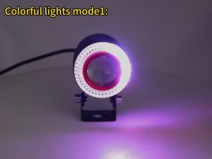 New 30W motorcycle dazzling large steel cannon spotlight external modification light yellow and white dual color laser cannon