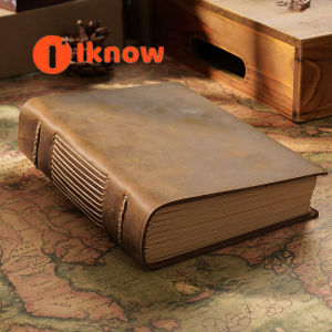 I know Original handmade sketchbook cowhide book vintage leather notepad creative notebook diary gift