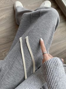 Gray High Waist Loose Fit Sports Pants Womens Autumn New Style plus Size Drapey Casual Wide Leg Sweatpants