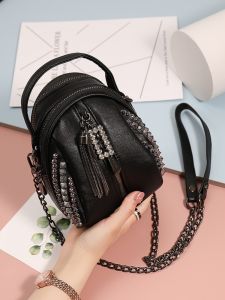 BAORUIFU | Stylish Korean Style Rivet and Fringe Shoulder Bag