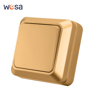 Golden 1 Gang 1 Way Wall Mounted Spray Plastic On/Off Rocker Switch Flame Retardant Button Light Switch EU Standard Classic Way