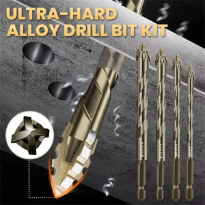 2025 Upgraded Eccentric High-Strength 4-Flute Serrated Eccentric Drill Bit Kit for Ceramic Glass Marble and Metal Dropshipping