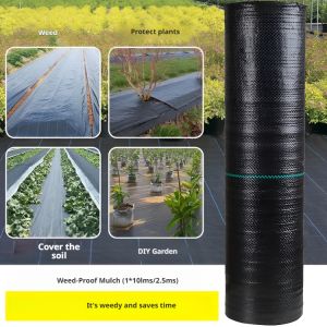 Black garden weed control cloth