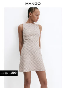 Mango | Plaid Sleeveless Backless Autumn Winter Dress
