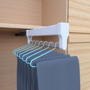 Top Mounted Telescopic Trousers Rack Stainless Steel Slide Rail