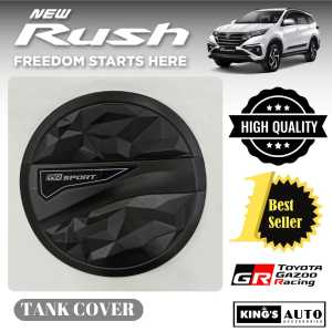Tank Cover Bensin Cover Penutup Tangki Bensin Mobil Rush 2018 - 2024 Hitam Doff GR SPORT