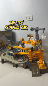 Electric Rail Car Toy for Kids Race Track Set Train Toys with Electric Stair Climber & Music Educational Toy Set