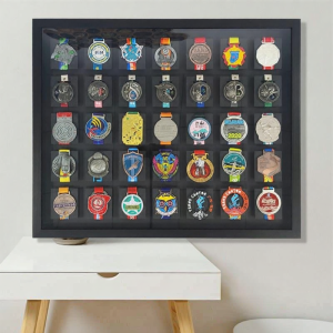 XIANOUKA | Sports Medal Display Shelf Marathon Award Storage Wooden Wall-mounted Hollow