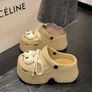 รองเท้าแตะ EVA สำหรับผู้หญิง ทรงส้นหนา สวมใส่สบาย ระบายอากาศได้ดี รองเท้าแตะชายหาดสำหรับฤดูร้อน รองเท้าแตะแบบสวมหัว สวมใส่สบาย