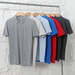 Áo Thun Nam Cổ Polo Tay Ngắn Thoáng Khí Cotton Nguyên Chất Phong Cách Mỹ Thời Trang Thường Ngày Mùa Hè Mềm Mại Thoải Mái