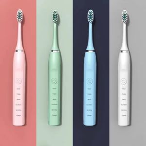 Sonic Electric Toothbrush with 6 Heads Cordless Smart Whitening Toothbrush USB Rechargeable IPX7 Waterproof 5 Modes 4 Speeds Dental Care for Adults Kid