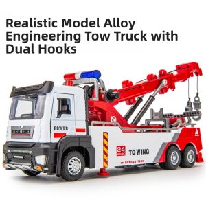 Large Metal Engineering Rescue Vehicles Set Crane Toy Car