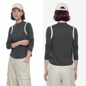 Lycell Color-Blocked Short Long-Sleeve Womens T-Shirt